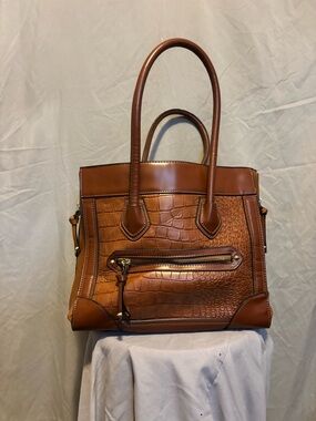 Aldo Tan Croc-Embossed Satchel Brown Purse Aldo Big Bag